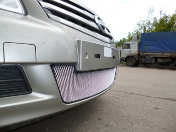 3 179 р. Защитная сетка в бампер (низ, ячейка 3х7 мм) Стрелка11 Стандарт Nissan Almera G15 седан (2012-2019) (Хром)  с доставкой в г. Майкоп. Увеличить фотографию 2