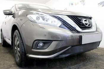 3 699 р. Защитная сетка в бампер (низ, ячейка 3х7 мм) Стрелка11 Стандарт Nissan Murano 3 Z52 дорестайлинг (2015-2022) (Чёрная)  с доставкой в г. Майкоп. Увеличить фотографию 4
