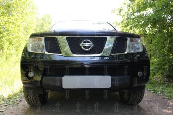 Защитная сетка в бампер (низ, ячейка 3х7 мм) Стрелка11 Стандарт Nissan Pathfinder R51 дорестайлинг (2004-2007) (Чёрная)