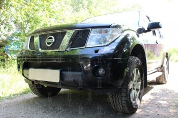 2 899 р. Защитная сетка в бампер (низ, ячейка 3х7 мм) Стрелка11 Стандарт Nissan Pathfinder R51 дорестайлинг (2004-2007) (Чёрная)  с доставкой в г. Майкоп. Увеличить фотографию 2