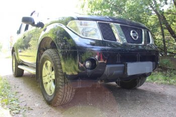 2 899 р. Защитная сетка в бампер (низ, ячейка 3х7 мм) Стрелка11 Стандарт Nissan Pathfinder R51 дорестайлинг (2004-2007) (Чёрная)  с доставкой в г. Майкоп. Увеличить фотографию 3
