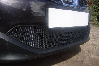 3 489 р. Защитная сетка в бампер (низ, ячейка 3х7 мм) Стрелка11 Стандарт Nissan Qashqai 1 J10 рестайлинг (2010-2013) (Чёрная)  с доставкой в г. Майкоп. Увеличить фотографию 2