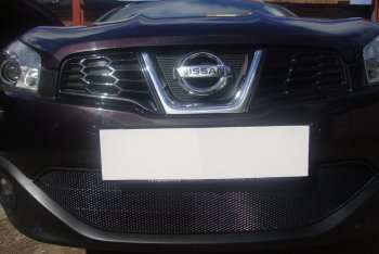 3 489 р. Защитная сетка в бампер (низ, ячейка 3х7 мм) Стрелка11 Стандарт Nissan Qashqai 1 J10 рестайлинг (2010-2013) (Чёрная)  с доставкой в г. Майкоп. Увеличить фотографию 4