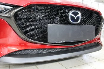 3 759 р. Защитная сетка в бампер (низ, ячейка 4х10 мм) Alfeco Премиум Mazda 3/Axela BP хэтчбэк (2019-2025) (Чёрная)  с доставкой в г. Майкоп. Увеличить фотографию 3