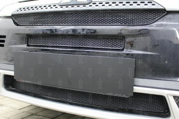 9 599 р. Защитная сетка в бампер (3 части, ячейка 4х10 мм) Alfeco Премиум Mitsubishi Outlander GF 3-ий рестайлинг (2018-2022) (Чёрная)  с доставкой в г. Майкоп. Увеличить фотографию 3