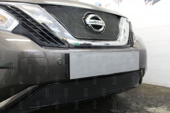 4 399 р. Защитная сетка в бампер (низ, ячейка 4х10 мм) Стрелка11 Премиум Nissan Murano 3 Z52 дорестайлинг (2015-2022) (Чёрная)  с доставкой в г. Майкоп. Увеличить фотографию 3