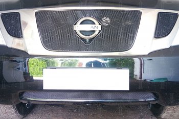 Защитная сетка в бампер (низ, ячейка 4х10 мм) Стрелка11 Премиум Nissan Patrol 6 Y62 дорестайлинг (2010-2014) (Чёрная)