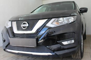 4 199 р. Защитная сетка в бампер (низ, ячейка 4х10 мм) Стрелка11 Премиум Nissan X-trail 3 T32 рестайлинг (2017-2022) (Чёрная)  с доставкой в г. Майкоп. Увеличить фотографию 4