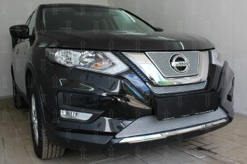3 999 р. Защитная сетка в бампер (середина, ячейка 4х10 мм) Стрелка11 Премиум Nissan X-trail 3 T32 рестайлинг (2017-2022) (Хром)  с доставкой в г. Майкоп. Увеличить фотографию 3