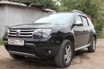 4 299 р. Защитная сетка в бампер (низ, ячейка 4х10 мм) Стрелка11 Премиум Renault Duster HS дорестайлинг (2010-2015) (Чёрная)  с доставкой в г. Майкоп. Увеличить фотографию 2