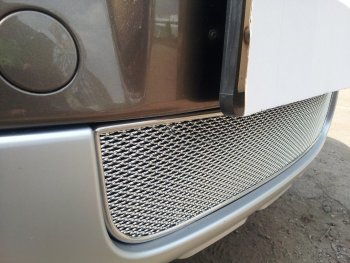 4 299 р. Защитная сетка в бампер (низ, ячейка 4х10 мм) Стрелка11 Премиум Skoda Yeti (2009-2013) (Хром)  с доставкой в г. Майкоп. Увеличить фотографию 3
