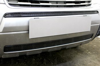 3 899 р. Защитная сетка в бампер (низ, ячейка 4х10 мм) Стрелка11 Премиум Subaru Forester SH (2008-2013) (Чёрная)  с доставкой в г. Майкоп. Увеличить фотографию 3