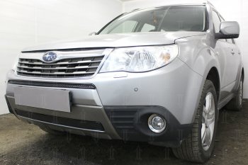 3 899 р. Защитная сетка в бампер (низ, ячейка 4х10 мм) Стрелка11 Премиум Subaru Forester SH (2008-2013) (Чёрная)  с доставкой в г. Майкоп. Увеличить фотографию 5