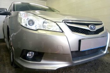 4 099 р. Защитная сетка в бампер (низ, ячейка 4х10 мм) Стрелка11 Премиум Subaru Legacy BM/B14 дорестайлинг седан (2009-2013) (Чёрная)  с доставкой в г. Майкоп. Увеличить фотографию 2