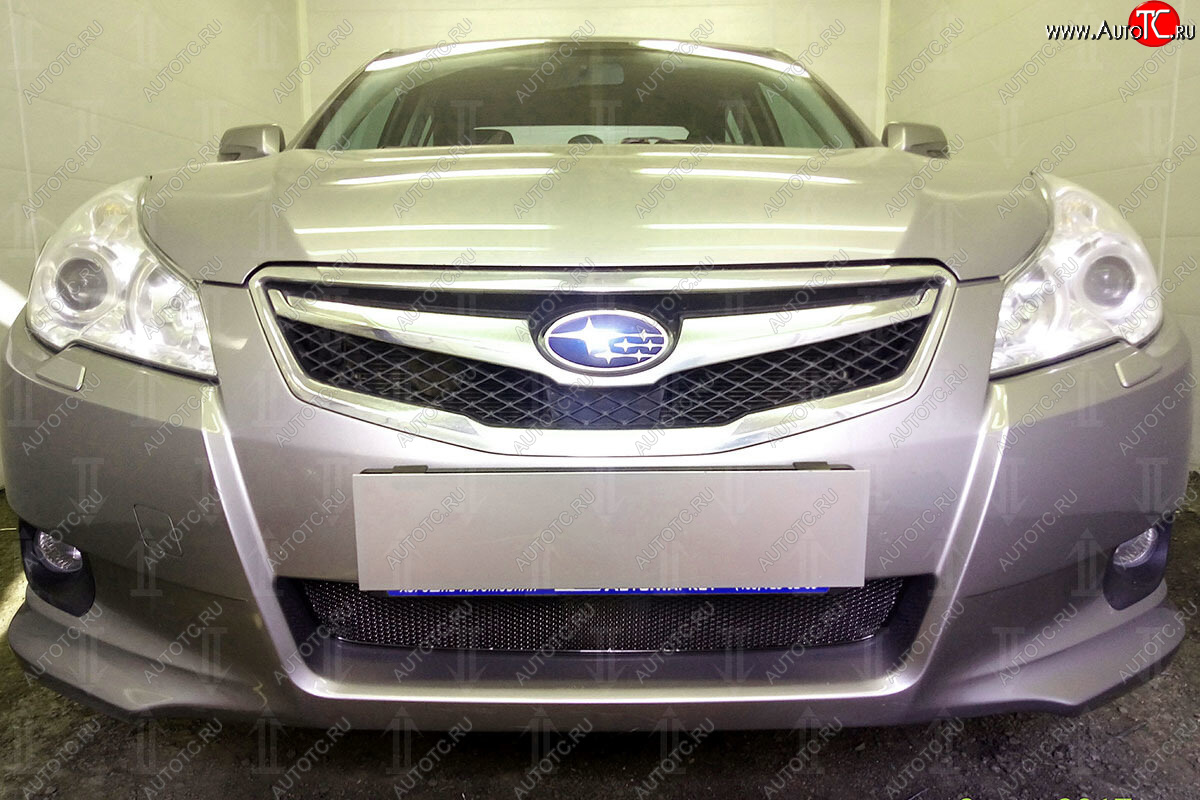 4 099 р. Защитная сетка в бампер (низ, ячейка 4х10 мм) Стрелка11 Премиум Subaru Legacy BM/B14 дорестайлинг седан (2009-2013) (Чёрная)  с доставкой в г. Майкоп