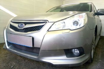 4 099 р. Защитная сетка в бампер (низ, ячейка 4х10 мм) Стрелка11 Премиум Subaru Legacy BM/B14 дорестайлинг седан (2009-2013) (Чёрная)  с доставкой в г. Майкоп. Увеличить фотографию 4