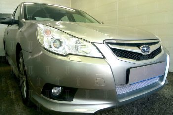 4 299 р. Защитная сетка в бампер (низ, ячейка 4х10 мм) Стрелка11 Премиум Subaru Legacy BM/B14 дорестайлинг седан (2009-2013) (Хром)  с доставкой в г. Майкоп. Увеличить фотографию 3