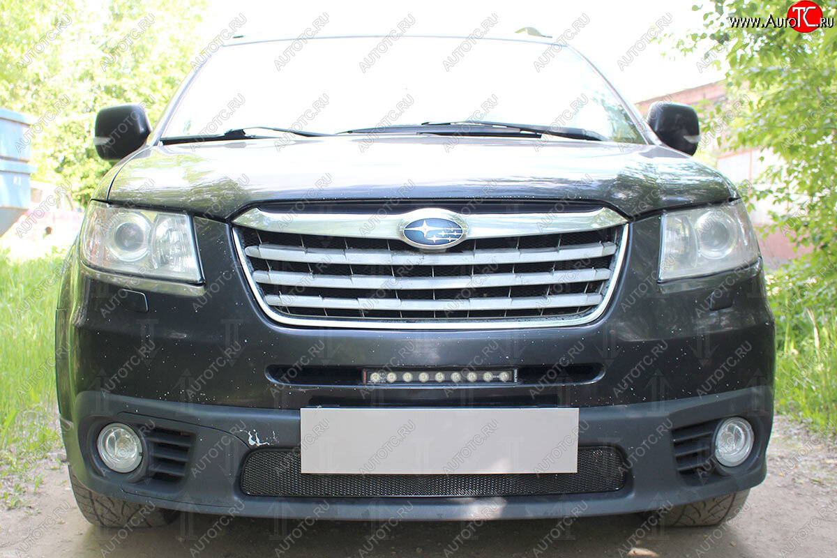3 899 р. Защитная сетка в бампер (низ, ячейка 4х10 мм) Стрелка11 Премиум Subaru Tribeca (2008-2014) (Чёрная)  с доставкой в г. Майкоп