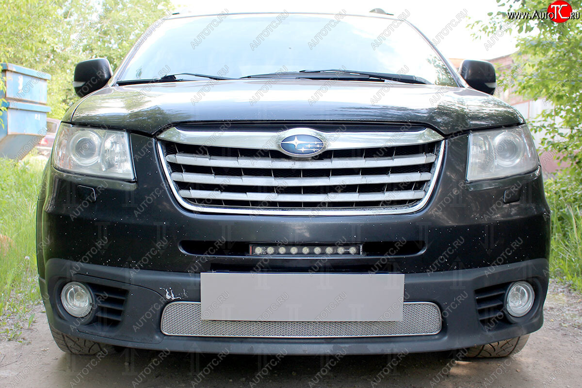 4 099 р. Защитная сетка в бампер (низ, ячейка 4х10 мм) Стрелка11 Премиум Subaru Tribeca (2008-2014) (Хром)  с доставкой в г. Майкоп
