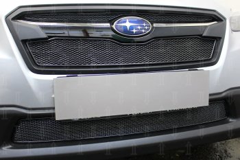 4 299 р. Защитная сетка в бампер (низ, ячейка 4х10 мм) Стрелка11 Премиум Subaru XV GT/G24 дорестайлинг (2017-2021) (Чёрная)  с доставкой в г. Майкоп. Увеличить фотографию 2