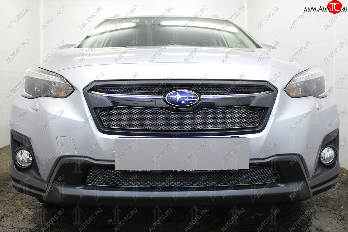 4 299 р. Защитная сетка в бампер (низ, ячейка 4х10 мм) Стрелка11 Премиум Subaru XV GT/G24 дорестайлинг (2017-2021) (Чёрная)  с доставкой в г. Майкоп