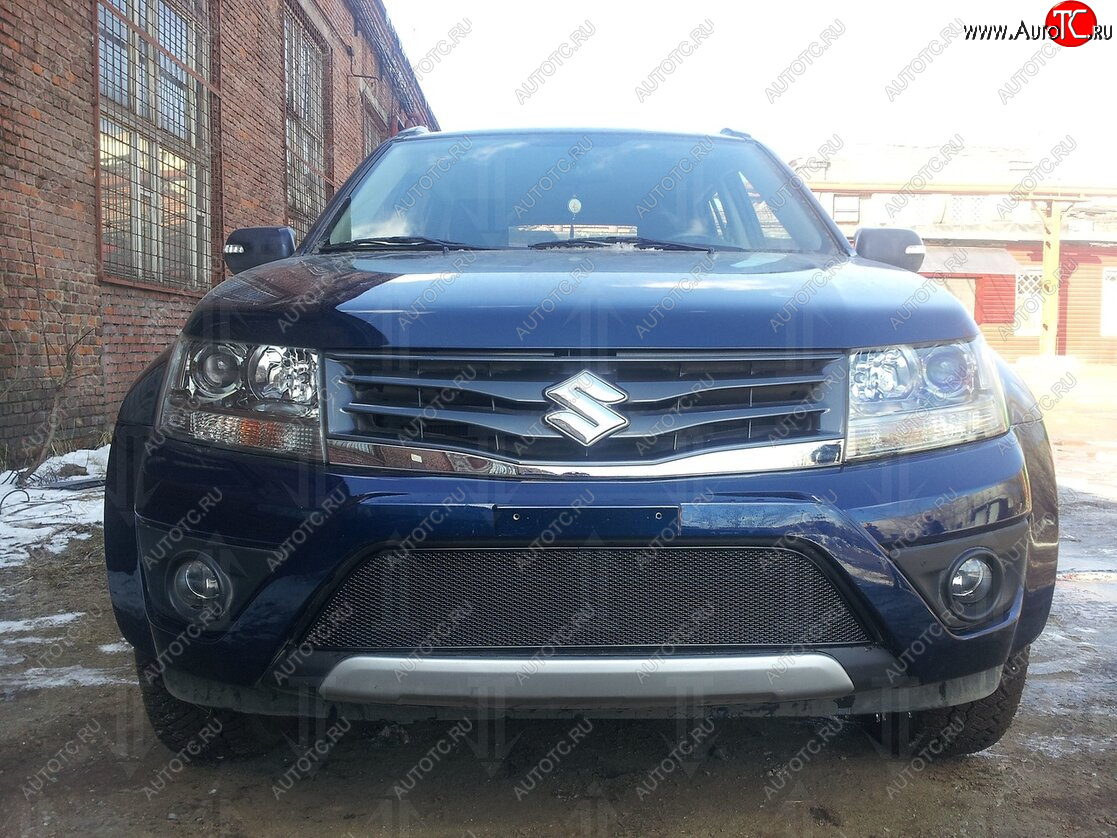 4 299 р. Защитная сетка в бампер (низ, ячейка 4х10 мм) Стрелка11 Премиум Suzuki Grand Vitara JT 3 двери 2-ой рестайлинг (2012-2016) (Чёрная)  с доставкой в г. Майкоп