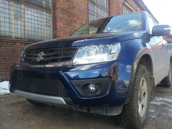 4 299 р. Защитная сетка в бампер (низ, ячейка 4х10 мм) Стрелка11 Премиум Suzuki Grand Vitara JT 3 двери 2-ой рестайлинг (2012-2016) (Чёрная)  с доставкой в г. Майкоп. Увеличить фотографию 3