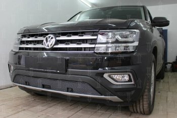 4 499 р. Защитная сетка в бампер (низ, ячейка 4х10 мм) Стрелка11 Премиум Volkswagen Teramont CA1 дорестайлинг (2016-2020) (Чёрная)  с доставкой в г. Майкоп. Увеличить фотографию 4