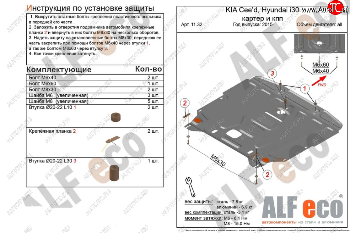 4 499 р. Защита картера двигателя и КПП Alfeco KIA Cerato 3 YD рестайлинг седан (2016-2019) (Сталь 2 мм)  с доставкой в г. Майкоп