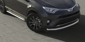 4 649 р. Защита переднего бампера d57 Arbori нерж. сталь для TOYOTA RAV4 2015-2018  Тойота Рав 4 Arbori afzdatr41502  с доставкой в г. Майкоп. Увеличить фотографию 1