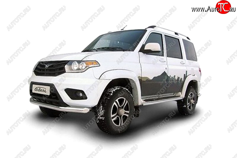 20 399 р. Защита переднего бампера d76 Arbori нерж. сталь для UAZ PATRIOT 2014-нв  Патриот Arbori afzdaup1402  с доставкой в г. Майкоп