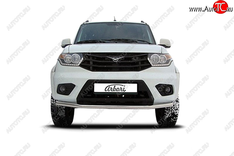 5 899 р. Защита переднего бампера d57 Arbori нерж. сталь для UAZ PATRIOT 2014-нв  Патриот Arbori afzdaup1404  с доставкой в г. Майкоп