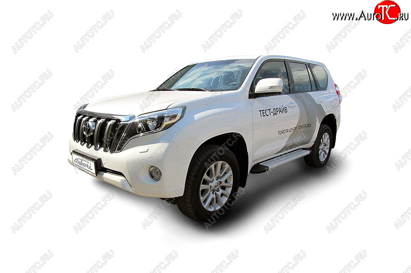 21 999 р. Комплект алюминиевых порогов Arbori Optima Silver 1600 для TOYOTA Land Cruiser Prado 2014-2017  Тойота Ленд крузер прадо Arbori afzdaaltop1402  с доставкой в г. Майкоп