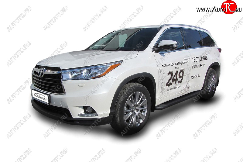 23 999 р. Комплект алюминиевых порогов Arbori Optima Black 1800 для TOYOTA Highlander 2014-2016  Тойота Хайлендер Arbori afzdaalthi1401  с доставкой в г. Майкоп