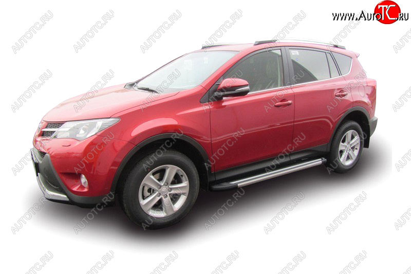 25 999 р. Комплект алюминиевых порогов Arbori Luxe Black 1700 для TOYOTA RAV4 2013-2015  Тойота Рав 4 Arbori afzdaaltr41303  с доставкой в г. Майкоп