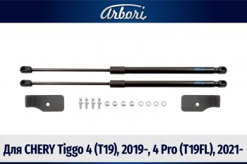 3 499 р. Упоры капота для CHERY Tiggo 4 (T19), 2019-, 4 Pro (T19FL), 2021-, к-т 2 шт  Черри Тигго 4 Arbori arbori.hd.017101  с доставкой в г. Майкоп. Увеличить фотографию 1