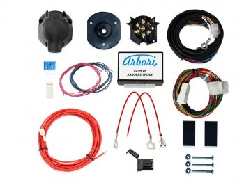 9 999 р. Универсальный комплект электрооборудования ARBORI для ТСУ Smart Connect CAN (7 PIN) с блоком согласования и функцией отключения парктроника Arbori arbori.e.7pcan  с доставкой в г. Майкоп. Увеличить фотографию 1