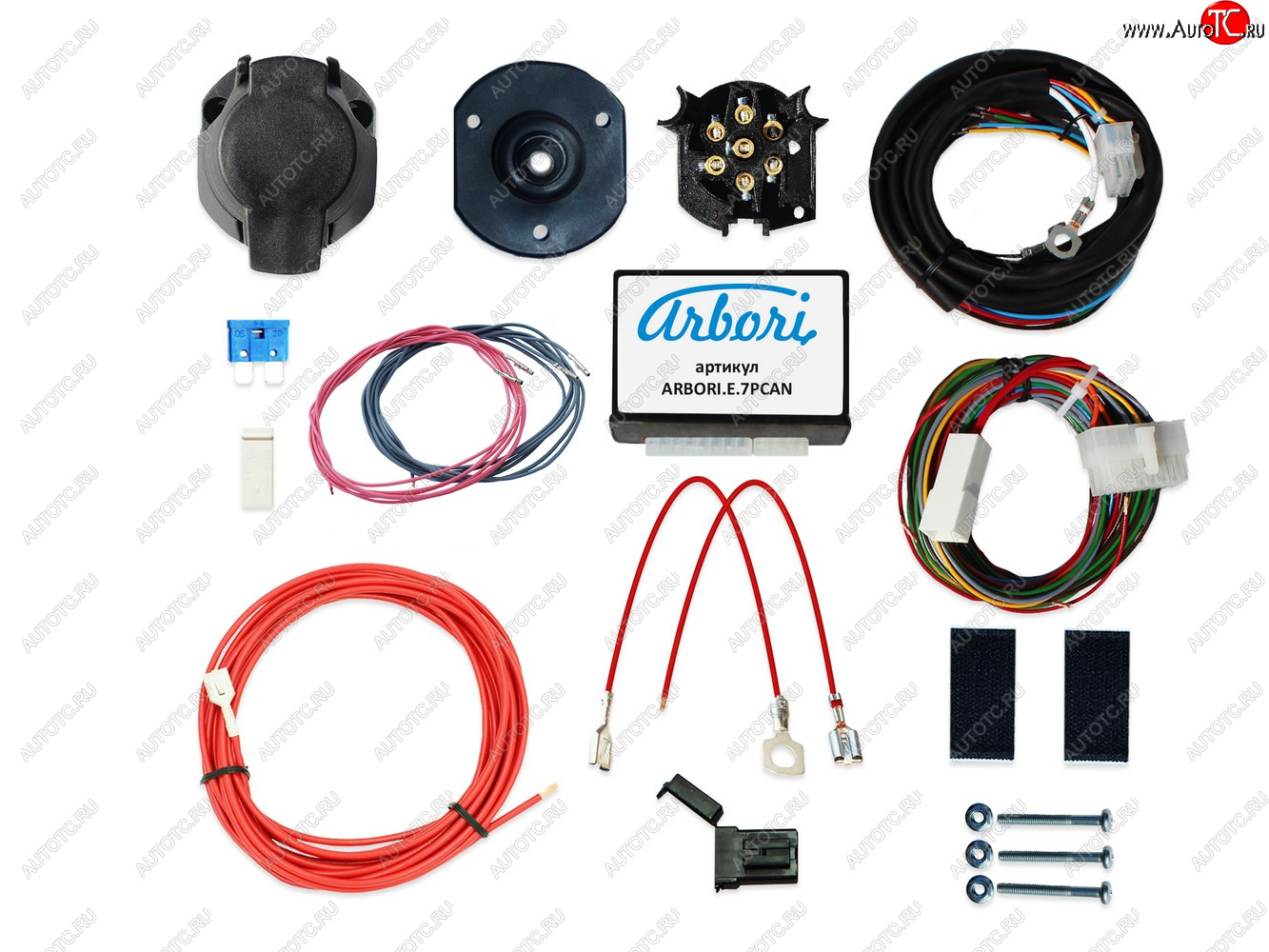 9 999 р. Универсальный комплект электрооборудования ARBORI для ТСУ Smart Connect CAN (7 PIN) с блоком согласования и функцией отключения парктроника Arbori arbori.e.7pcan  с доставкой в г. Майкоп