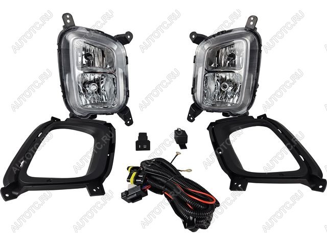 5 849 р. Комплект противотуманных фар (проводка, решетка, кнопка, пр-во Китай) BODYPARTS KIA Sorento XM рестайлинг (2012-2015)  с доставкой в г. Майкоп