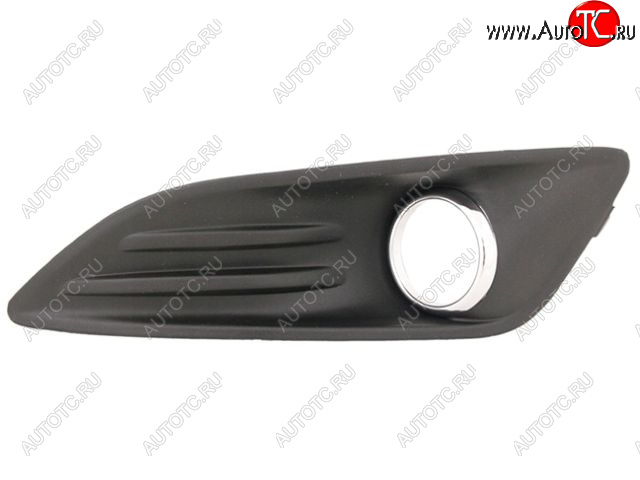 479 р. Левая вставка переднего бампера (с отверстием под ПТФ, пр-во Китай) BODYPARTS  Ford Fiesta  6 (2012-2019) хэтчбэк 5 дв. рестайлинг (молдинг хром)  с доставкой в г. Майкоп