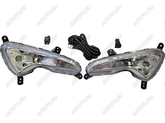 4 649 р. Комплект противотуманных фар (проводка, кнопка, пр-во Китай) BODYPARTS Hyundai Solaris RBr седан рестайлинг (2014-2017)  с доставкой в г. Майкоп
