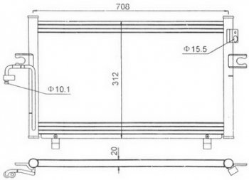 3 899 р. P11 (СМ ФОТО!! 735x331mm) КОНДЕНСАТОР КОНДИЦ (см.каталог) BODYPARTS nnp1197-931  с доставкой в г. Майкоп. Увеличить фотографию 1