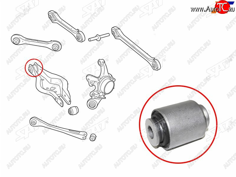 1 199 р. Сайлентблок BMW 1-Series 11-19  3-Series 11-19  2-Series 14-  3-Series Gran Turismo 13-20 SAT ST-33326867540B  с доставкой в г. Майкоп