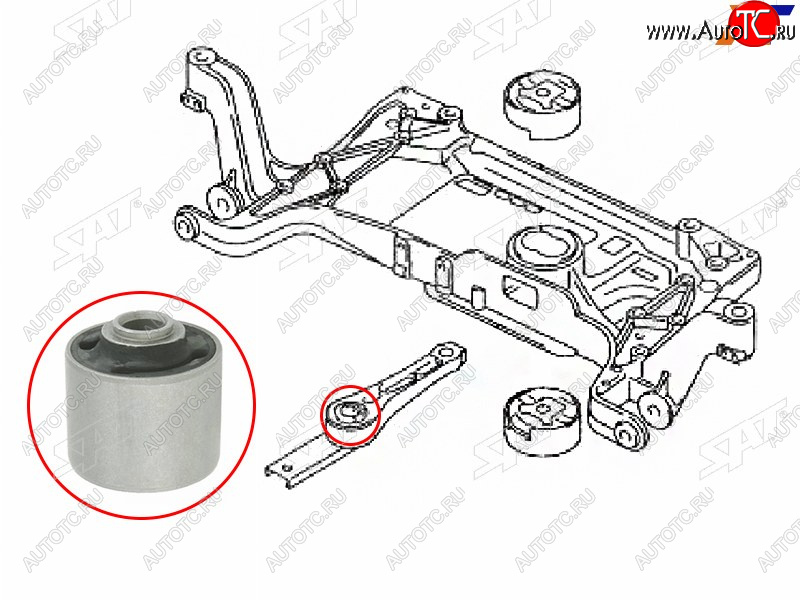 699 р. Сайлентблок Audi A3 03-13  Q3 11-19  Skoda Octavia 04-13  Volkswagen Golf 03-19  Jetta 05-19  P SAT ST-3C0199855JC  с доставкой в г. Майкоп