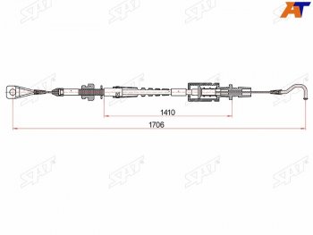 Трос газа VOLKSWAGEN TRANSPORTER IV 90-03 (1706mm) SAT ST-401-0002