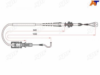 Трос газа VOLKSWAGEN TRANSPORTER IV 90-03 (1232mm) SAT ST-401-0003