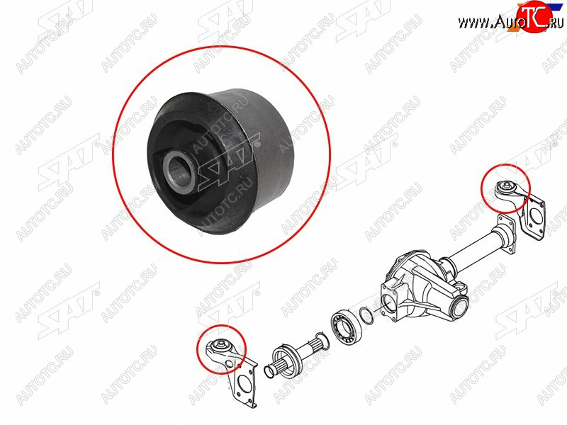 499 р. Сайлентблок переднего дифференциала SSANG YONG KYRON 05-12ACTION 01-SPORTS 06-REXTON 02-06 SAT ST-4105009202B  с доставкой в г. Майкоп