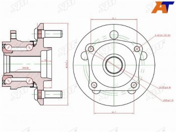 Ступичный узел задн. TOYOTA VISTA ARDEOCALDINAALLIONWISHOPAAVENSIS AZT255 4WD 98-07 SAT ST-42410-32100