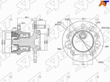 Ступичный узел задн. TOYOTA GAIAIPSUMNADIAPICNIC 96-04 SAT ST-42450-44010
