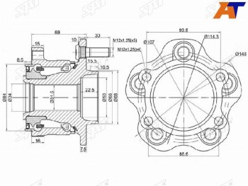 Ступичный узел задн. NISSAN SKYLINE V36370ZFUGAINFINITI G353725EXQX5070 06- SAT ST-43202-JK00A